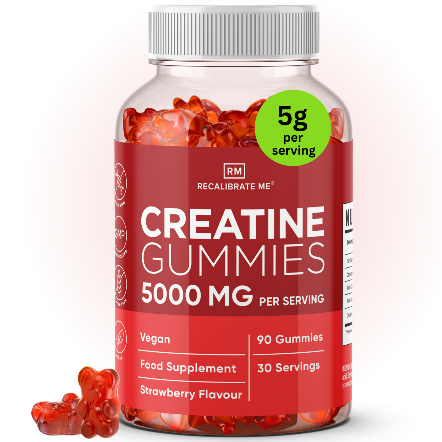 Creatine Gummies 5000MG (Strawberry Flavour) - Creatine Monohydrate