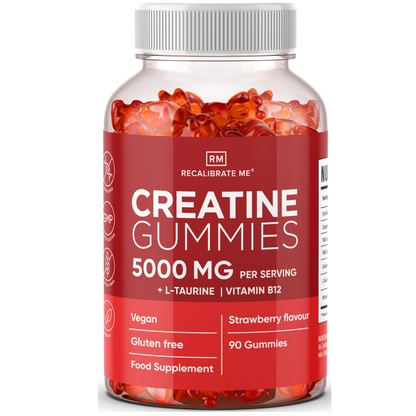 Creatine Gummies 5000 MG (Strawberry Flavour) - Creatine Monohydrate + L-Taurine + B12