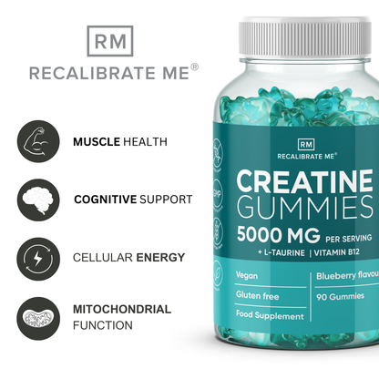 Creatine Gummies 5000 MG (Blueberry Flavour) - Creatine Monohydrate + L-Taurine + B12