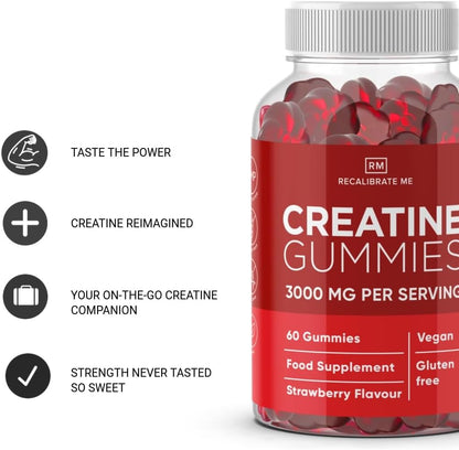 Creatine Gummies 3000mg (Strawberry Flavour) -  Creatine Monohydrate