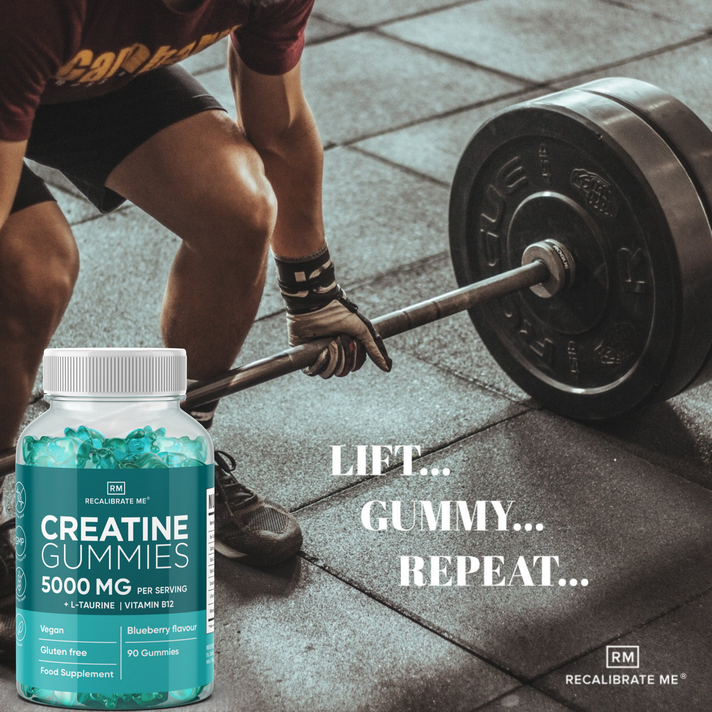 Creatine Gummies 5000 MG (Blueberry Flavour) - Creatine Monohydrate + L-Taurine + B12